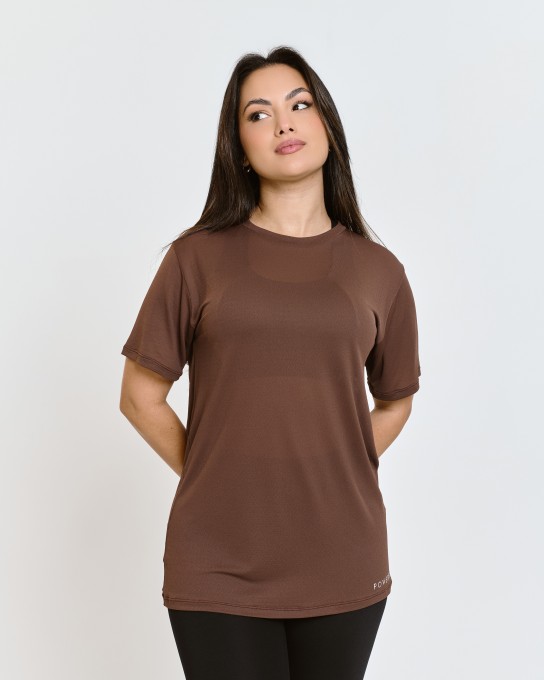 Blusão Oversized em Poliamida Café