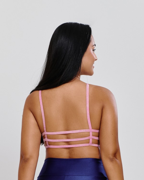 Top Detalhe em Tiras Rosa