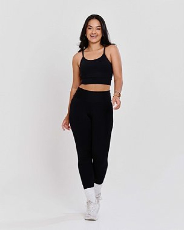 Top Cropped Basic Preto