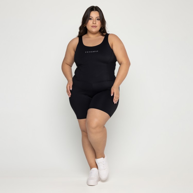 Macaquinho Modelador Plus Size Preto