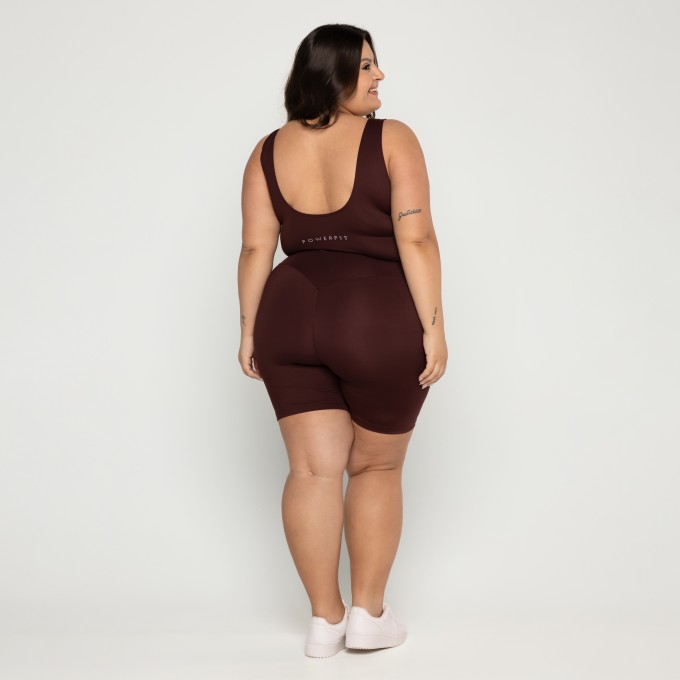 Macaquinho Modelador Plus Size Dark Oak