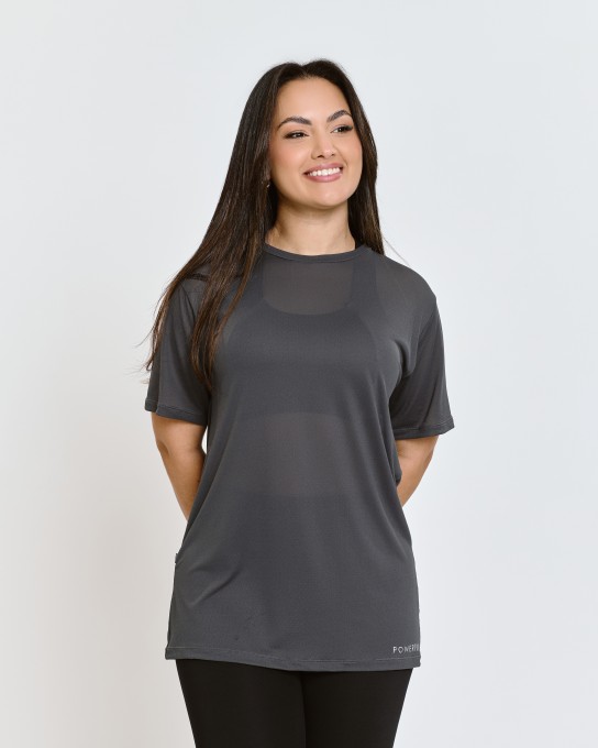 Blusão Oversized em Poliamida Chumbo