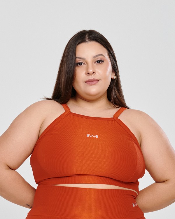 Top Canelado Alcinha Plus Size Fire