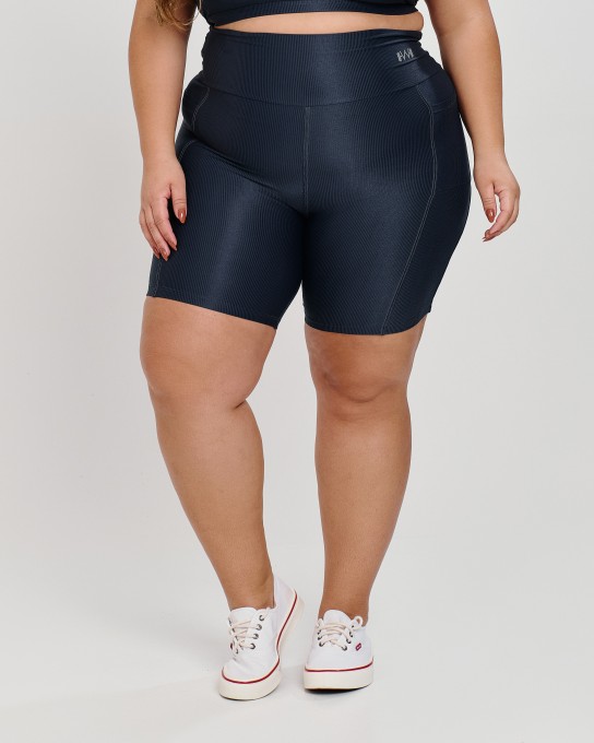 Bermuda Canelada Bolso Plus Size Chumbo