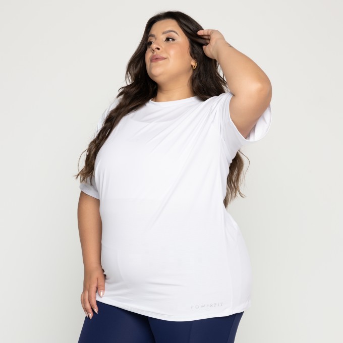 Blusão Power Dry Fit Unissex Basic Plus Size Branco