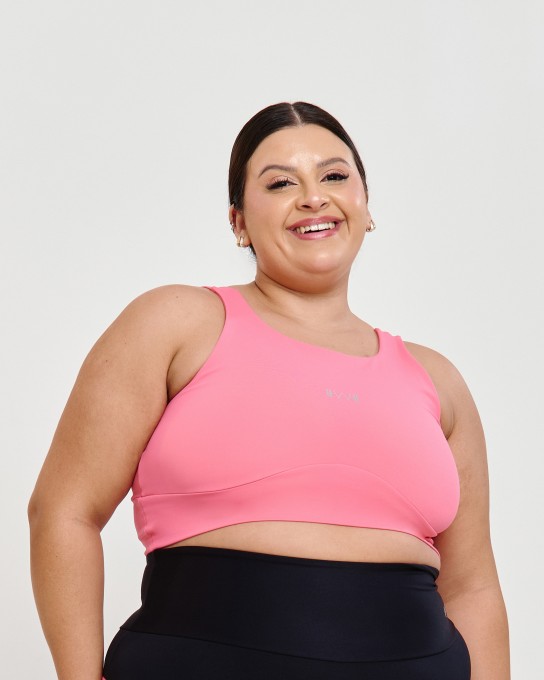 Top Cropped Motion Plus Size Pink Lemonade