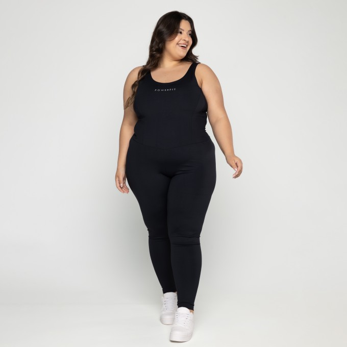 Macacão Modelador Plus Size Preto